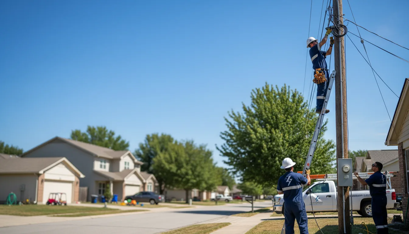 Residential electrician providing installation services in Lock Springs, MO